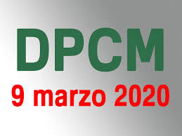 Nuove misure DPCM 09/03/2020 per contenere la diffusione del coronavirus 